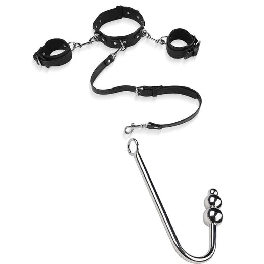 5334 Hook Anal and with Collar Elegant Beaded Cuffs 0706